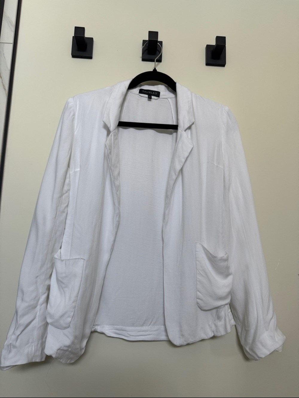 Talula White Relaxed Open-Front Blazer